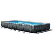 Intex 26374NP Piscina Fuori Terra Ultra XTR Frame Rettangolare Pompa Filtro 10500 L-h Scaletta Telo Base e Copertura 54368 L Acciaio e PVC Grigio 975x488x132 cm 975x488x132 cm Rettangolare