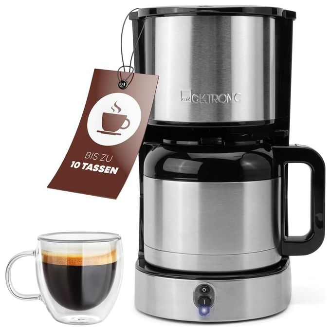 Clatronic 264004 KA 3805 Macchina da caffe' con filtro 1,2 L 800 W caraffa termica in acciaio inox colore Nero