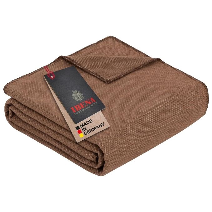 IBENA 2650 Charlotte Coperta in Cotone Biologico 140x200 cm colore Marrone