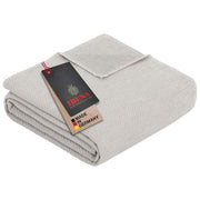 IBENA 2650 Charlotte Bio Coperta in maglia 100% cotone 140 x 200 cm colore Grigio chiaro