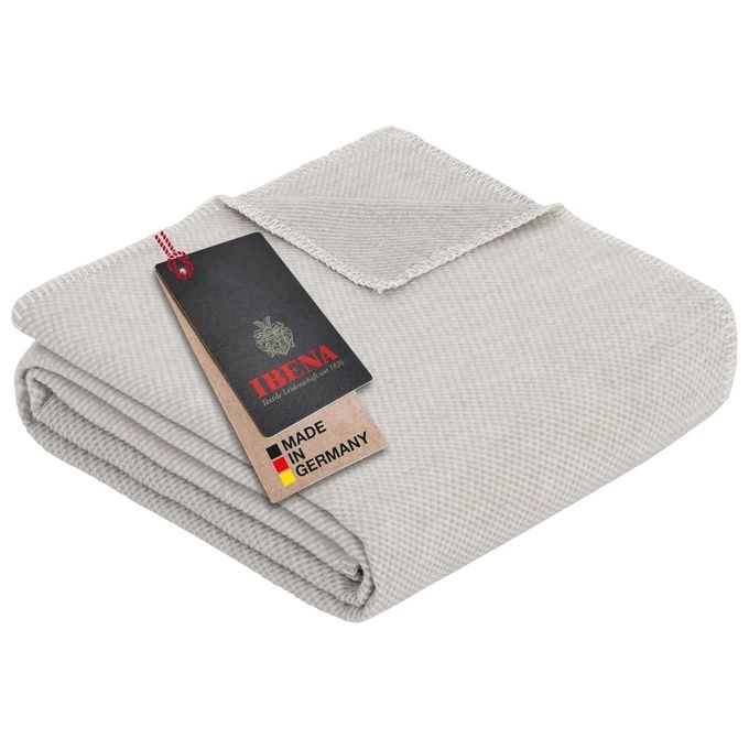 IBENA 2650 Charlotte Bio Coperta in maglia 100% cotone 140 x 200 cm colore Grigio chiaro