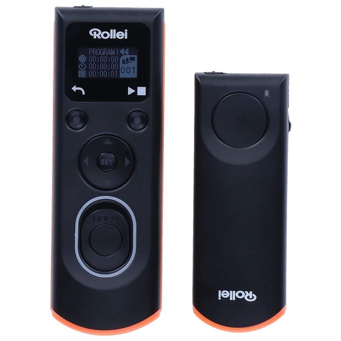 Rollei 28118 Scatto Remoto Wireless per Canon con Display OLED Portata fino a 50 m Alimentazione 2x AAA (incluse) colore Nero-Arancione