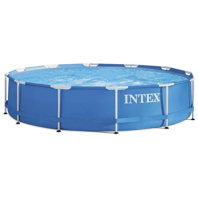 Intex Piscina Fuori Terra Metal Frame Rotonda con Pompa Filtro Acciaio e PVC Blu 366x76 cm 2006 L-h