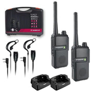 Albrecht 29825 Tectalk Worker 3 Walkie Talkie Robusti con 16 Canali PMR446 Portata fino a 10 km Batteria Ricaricabile 2200 mAh Resistente alla Polvere e agli Spruzzi colore Nero