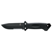 Gerber 1027863 LMF II Infantry Coltello da sopravvivenza militare in acciaio 420HC con lama drop point parzialmente seghettata e fodero MOLLE colore Nero