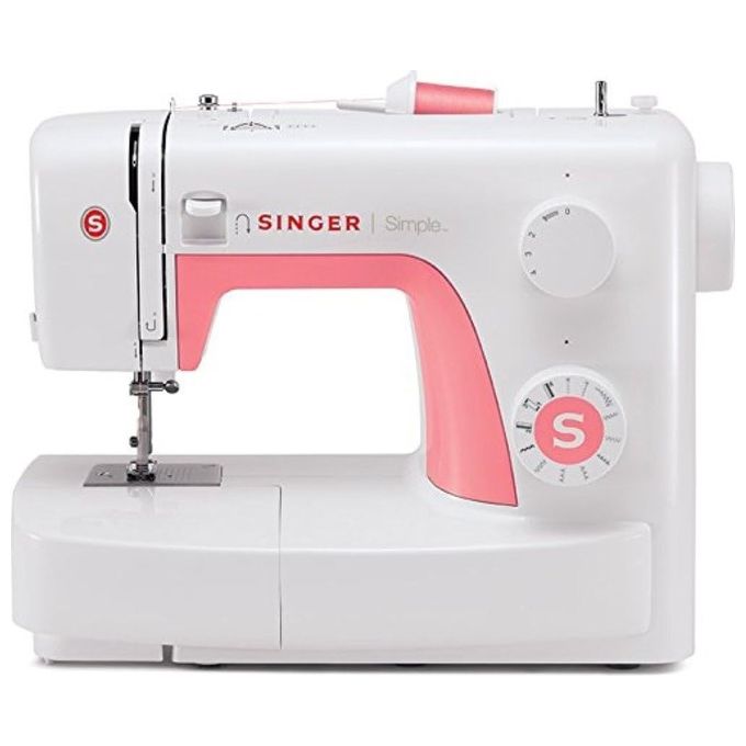 Singer Simple 3210 Macchina da Cucire Meccanica 15 Operazioni di Cucito Bianco Rosa