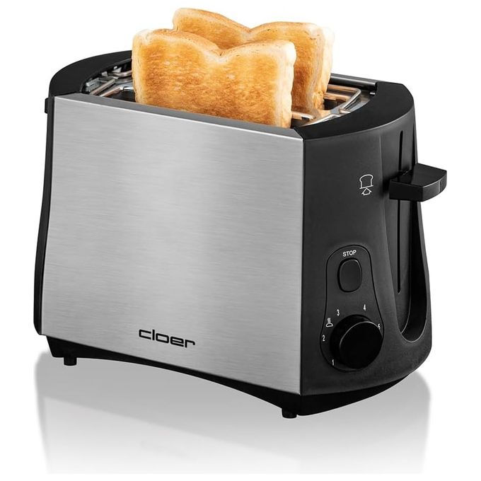 Cloer Tostapane 900W Nero-Acciaio Inox