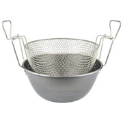 Ilsa ILS360036 Friggitrice con Cestello in Ferro Spazzolato e Nichelato Diametro 36 cm colore Argento