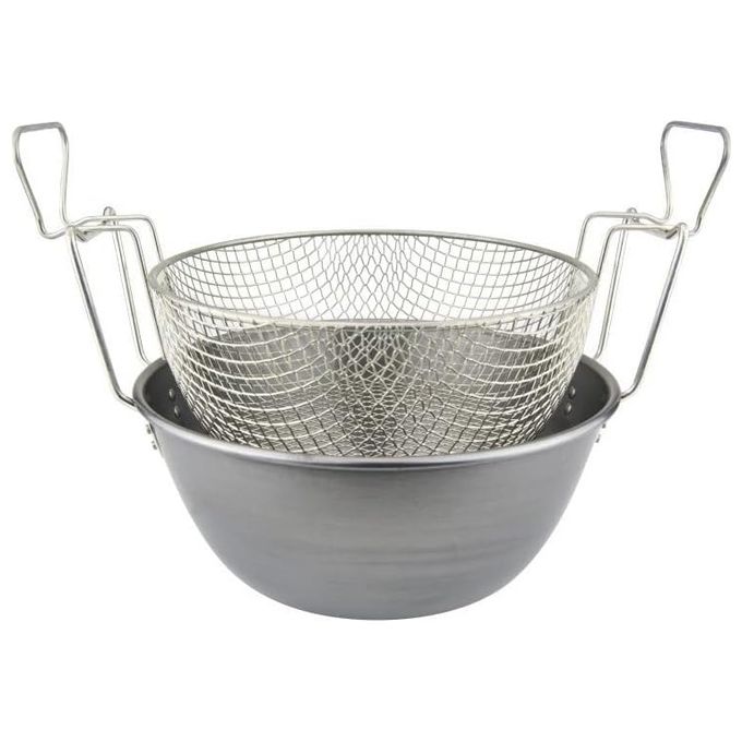 Ilsa ILS360036 Friggitrice con Cestello in Ferro Spazzolato e Nichelato Diametro 36 cm colore Argento