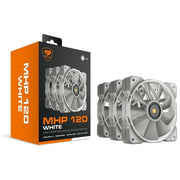 Cougar MHP120 Kit 3 Ventole PC 120mm PWM 2000rpm 82,48 CFM Cuscinetto Idraulico colore Bianco