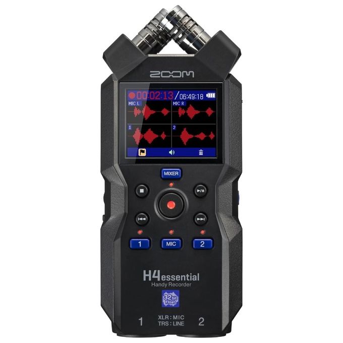Zoom H4 ESSENTIAL Registratore Multitraccia 4 Canali 32-Bit Float con Microfoni X-Y e Display LCD 2'' colore Nero