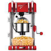 Unold 48535 Macchina per Popcorn Retro 300 W Pentola in Acciaio Inox Antiaderente Illuminazione Interna e Mantenimento Caldo colore Rosso Metallico e Argento