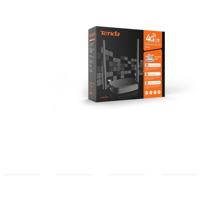 Tenda 4G05 Router Wireless 4G LTE N300 Wi-Fi 2.4 GHz 300 Mbps Nano SIM 2 porte LAN Fast Ethernet colore Nero