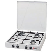 Parker 542CGP Fornello a gas GPL 4 fuochi 6.65 W uso esterno con coperchio Made in Italy colore Bianco