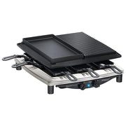 Steba 622300 RC 4 Plus Deluxe Raclette Grill 8 padelle acciaio inox pietra naturale e alluminio antiaderente colore Nero
