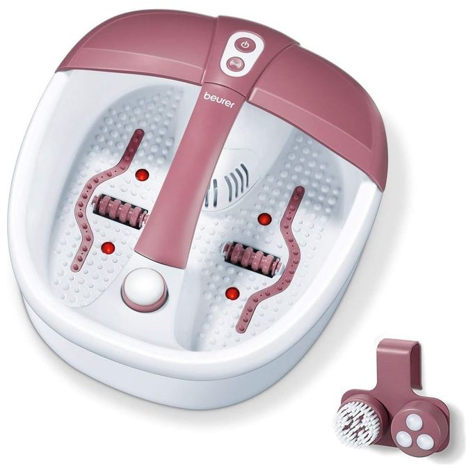 Beurer FB 35 Idromassaggiatore Plantare Pediluvio 140 W Aromaterapia Luci Infrarossi 3 Accessori Pedicure colore Bianco Rosso