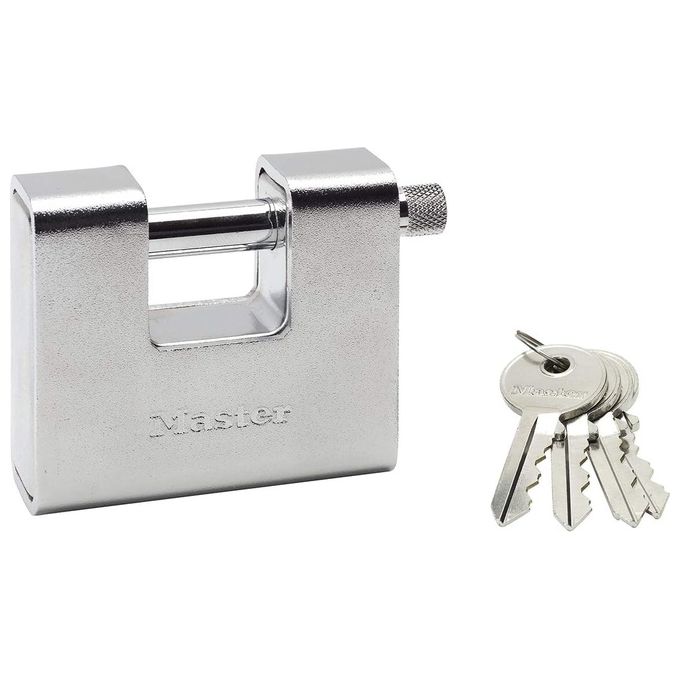 Master Lock 680EURD Lucchetto Blindato in Zinco con Archetto in Acciaio Temprato 80 mm 4 Chiavi colore Grigio