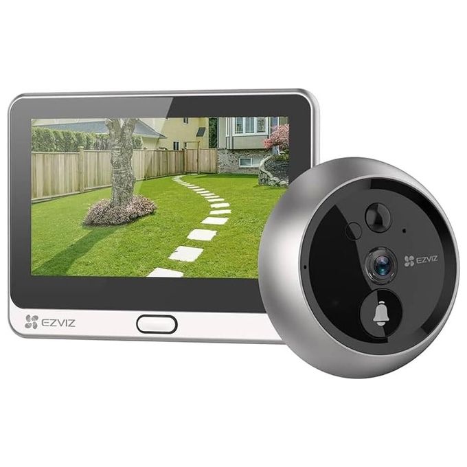 Ezviz CS-DP2-R100-6E3WPFBS DP2 2K Spioncino Digitale WiFi 3 MP Touchscreen 4.3'' Batteria 4600 mAh PIR colore Argento