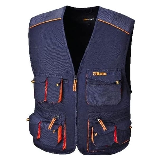 Beta 7877E Easy Light Gilet da Lavoro Multitasche Taglia XXXL Tessuto TC Oxford 180 g-m² colore Blu Scuro