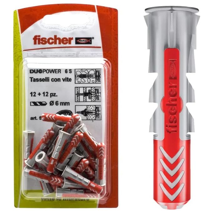 Fischer 537617 DuoPower Tassello Universale Bimateriale 6x30 mm 25 pz colore Grigio