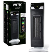 Imetec 4035 Eco Ceramic Diffusion Termoventilatore a Torre Ceramico 2200W 6 Livelli Timer Telecomando Oscillante colore Nero Bianco