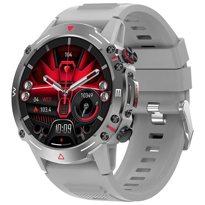 Trevi T-FIT 510A Smartwatch con Funzione Chiamata Wireless Display AMOLED 1.43'' Touchscreen Cardiofrequenzimetro Pressione Sanguigna Saturimetro IP68 colore Grigio
