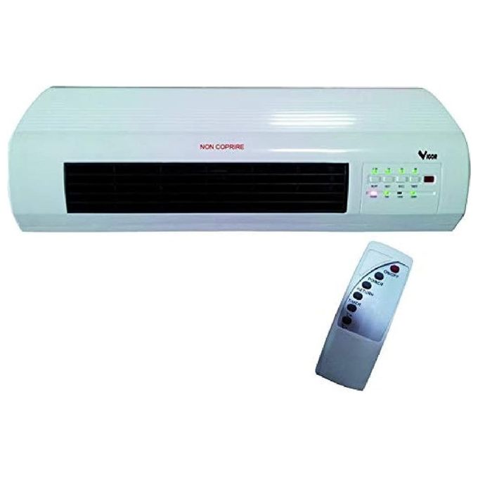 Vigor V-TCPA Termoconvettore a Parete 2000 W telecomando programmazione 7.5h funzione ventilazione protezione termica