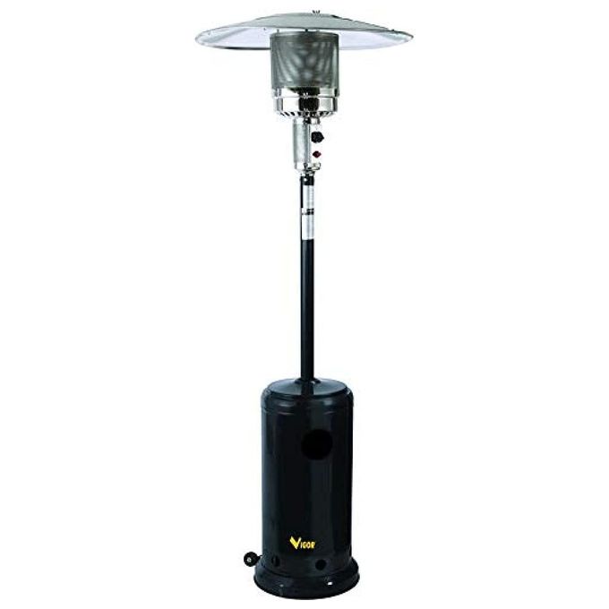 Vigor 9790620 Stufa a Fungo a Gas 13500 W per Esterni con Ruote per Trasporto colore Nero