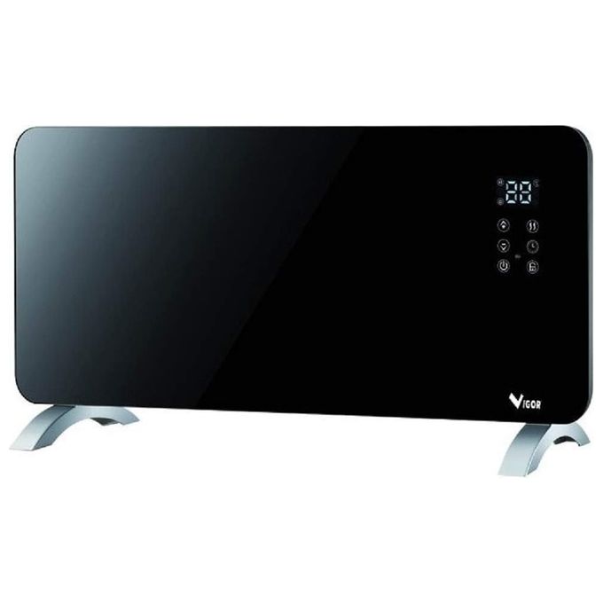 Vigor 9793120 Nerone Pannello Riscaldante 2000 W Telecomando Incluso Timer 24H Protezione Termica colore Nero