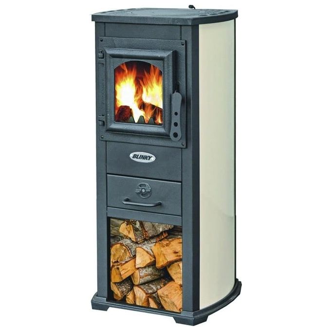 BLINKY EF25181F-61D5-426E-8053-EBB4B6AA74D8 Lux Berna Stufa a Legna 5,3 kW Classe 4 Stelle Attacco Tubo 12 cm (46x40x90 cm) colore Avorio