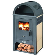 BLINKY 8011779398429 Vienna Stufa a Legna 10 Kw Fianchi in Ceramica Refrattaria Porta con Vetro Attacco Tubo 13 cm colore Avorio