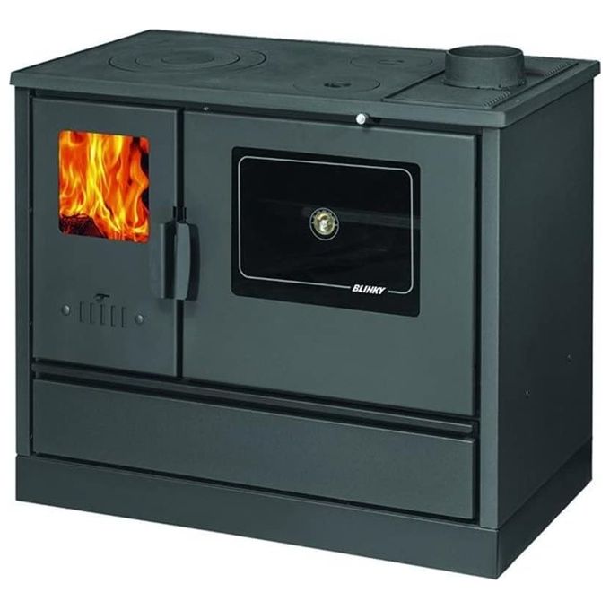 Blinky 98113-40 Lina Cucina a Legna con Forno Porta Vetro 7,9 kW 4 stelle 30-50 m² colore Antracite
