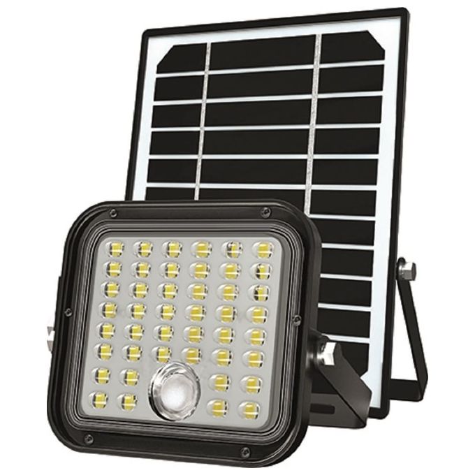 Vigor 3478545 Cubo 10 Proiettore LED Solare 10W 1500lm IP65 Sensore Crepuscolare e Movimento Autonomia 60 ore colore Nero