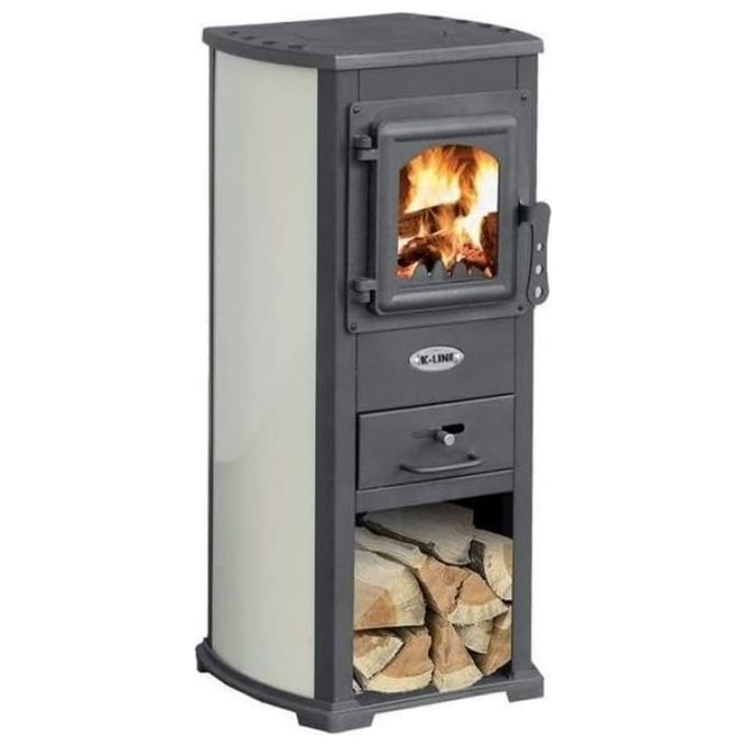 K-Line Karma Stufa a Legna 5,3 kW Volume Riscaldabile 68,9 m³ colore Beige