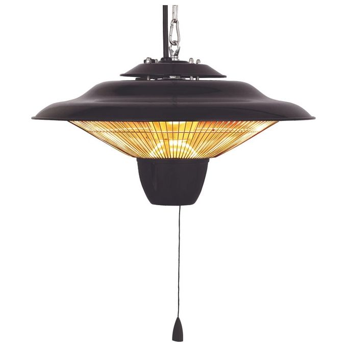Niklas ER005R Raggio di Sole UFO Stufa Alogena da Soffitto 1500 W 9 m² IP34 uso interno ed esterno colore Nero