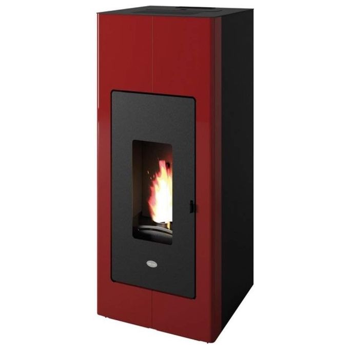 Punto Fuoco 9801790 Ilaria Hydro Termostufa a pellet 17,5 kW Idro A+ con Telecomando (48,1x55,3x105,6 cm) colore Rosso