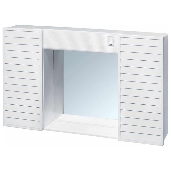 CR 8029954001460 Simpaty Mobiletto da Bagno con Specchio e Illuminazione 58x12x37 cm colore Bianco