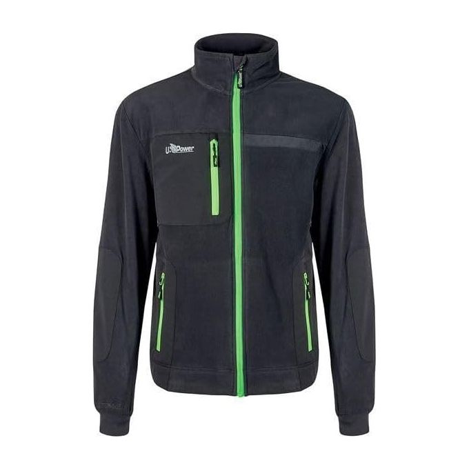 U-power FU225RL-L Venus Felpa in Pile con Zip Polartec Eco-Engineering Materiale Riciclato 3 Tasche Zip Logo Riflettente colore Grigio Verde