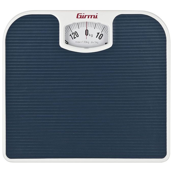 Girmi BP0200 Bilancia Pesapersone Meccanica Analogica Portata 130 Kg Divisione 1 Kg Pedana Antiscivolo colore Blu