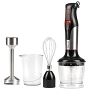 Girmi MX3900 Mixer a Immersione 3in1 800W 4 Lame Fusto Inox 19cm 2 Velocita' con Kit Accessori colore Nero