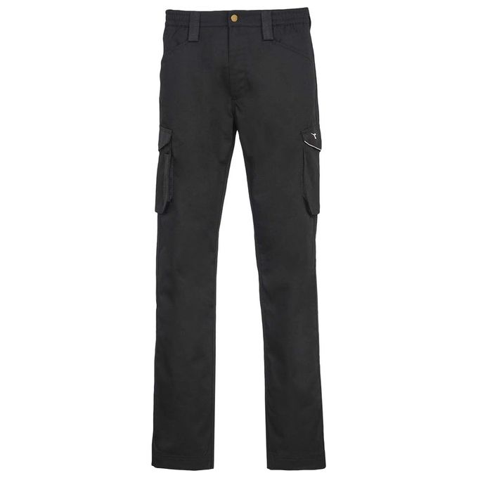 Diadora 702.160301_80013 Staff Pantaloni Cargo da Lavoro Twill 65% Poliestere 35% Cotone 250 g-m² Tripla Cucitura colore Nero