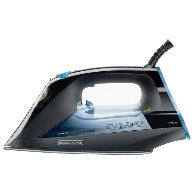 Black and Decker BXIR2401E Ferro da Stiro a Vapore Piastra in Ceramica 2400 W 45 g-min colore Nero Grigio Arancione