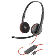 HP Poly 8X228AA Blackwire 3220 Cuffie Stereo USB-C con Adattatore USB-C-A Microfono a Braccetto colore Nero