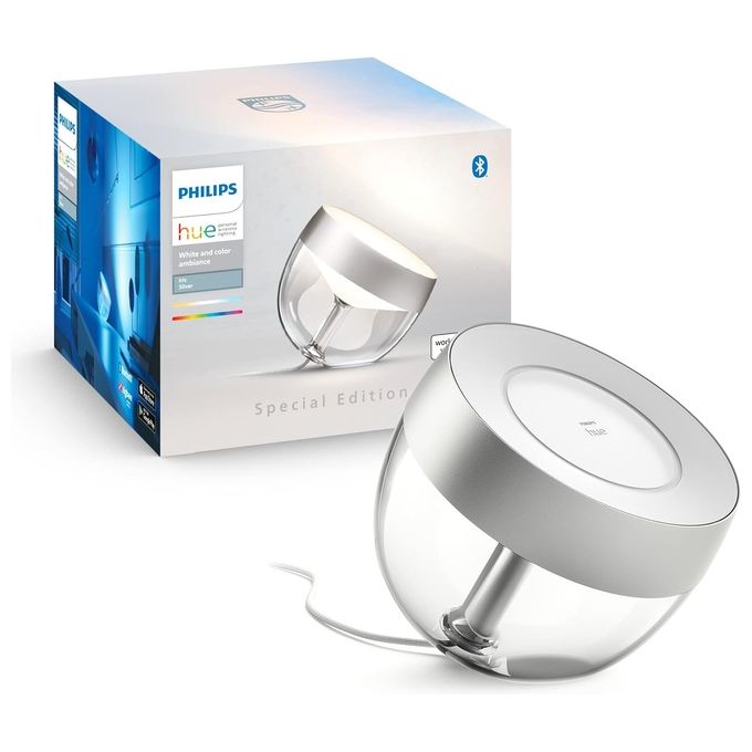 Philips 929002376703 Hue Iris Lampada da Tavolo Intelligente Bianco Variabile e RGB 8,1 W colore Argento