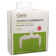Igenio 933 Scarico Combinato per Lavatrice e Asciugatrice con Valvola di Non Ritorno ABS attacco 1'' colore Bianco