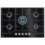 Electrolux EGG7536K Serie 600 Piano cottura Gas 74 cm 5 fuochi SpeedBurner Gas on Glass Griglie in Ghisa colore Nero