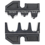 KNIPEX 97 49 18 Matrice di Crimpaggio per Terminali a Bussola Twin 6 - 10 - 16 mm² 3 Posizioni AWG 2x10 - 2x8 - 2x6 colore Nero