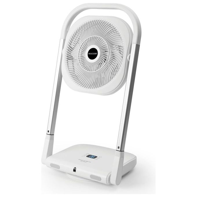 Macom 986 Slimmy Ventilatore a Piantana Pieghevole 9 Velocita' 13W Timer 8h Telecomando colore Bianco