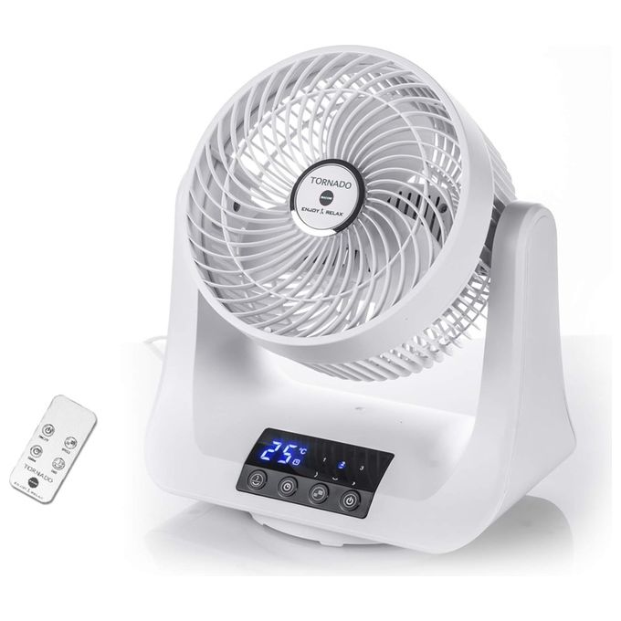 Macom 993 Tornado Ventilatore domestico con pale Doppia Oscillazione 3 Velocita' 45 W Timer Telecomando colore Bianco
