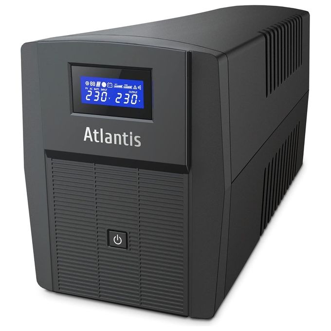 Atlantis A03-HP2003 Gruppo di Continuita' UPS Line Interactive Onda Sinusoidale Pura 1500VA 900W 5 Prese AC Display LCD USB-HID AVR colore Nero